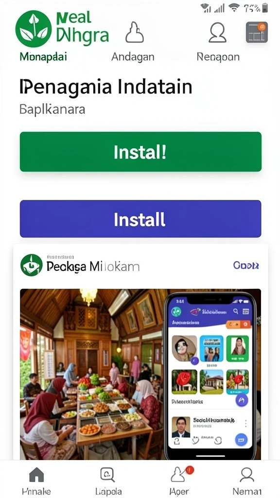 Tampilan antarmuka utama yang menawan dan mudah digunakan.