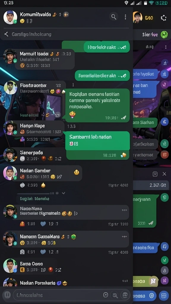 Tampilan papan catur interaktif yang menarik.