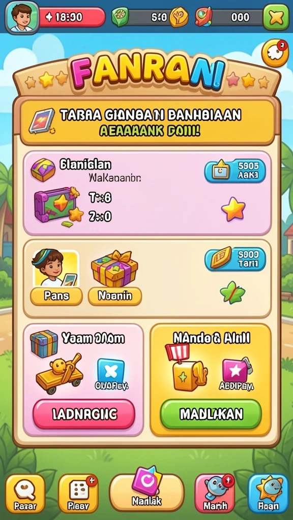 Tampilan grafis yang menarik dan penuh warna.