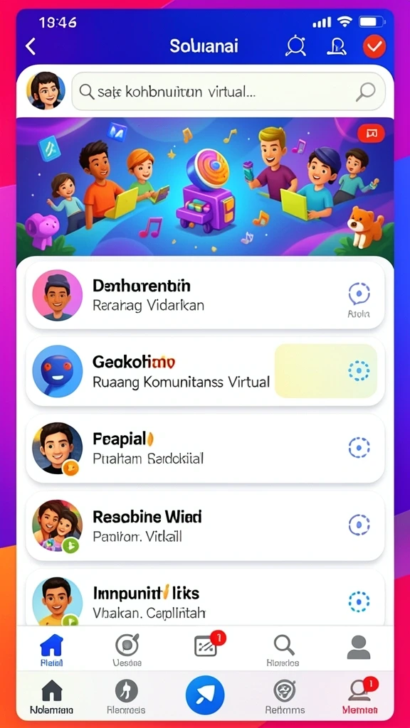 Berbagai pilihan permainan yang tersedia di layar utama.