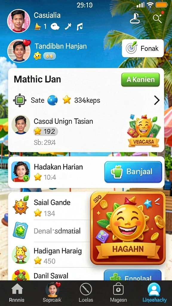 Tampilan dunia game yang memukau dan penuh warna.
